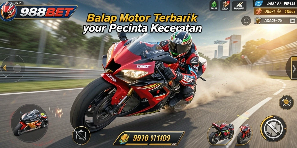 Gameplay balap motor yang mendebarkan dan grafis yang memukau.
