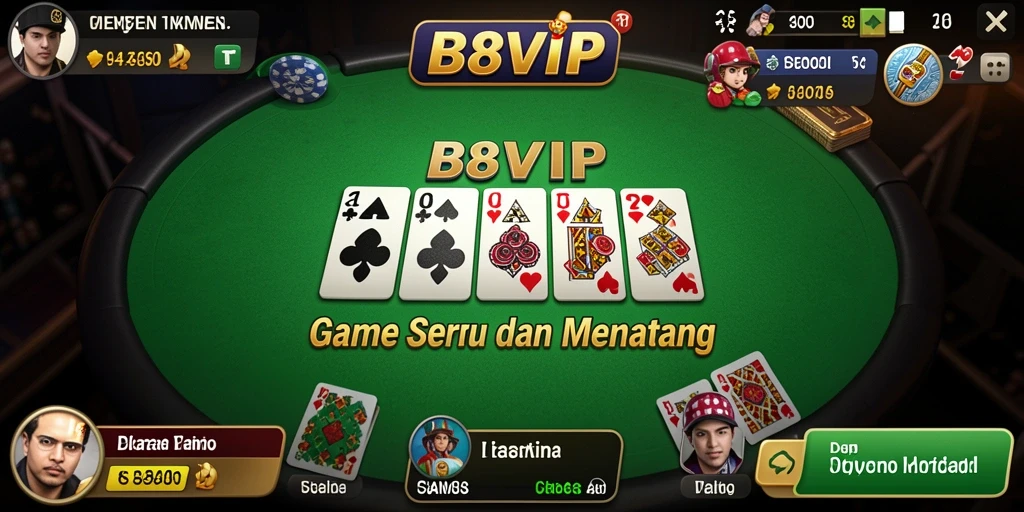 Tampilan seru gameplay Domino di B8VIP yang menantang.