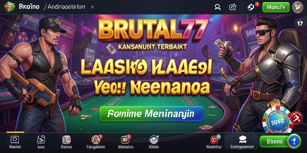 Tampilan gameplay langsung penuh aksi dari BRUTAL77.