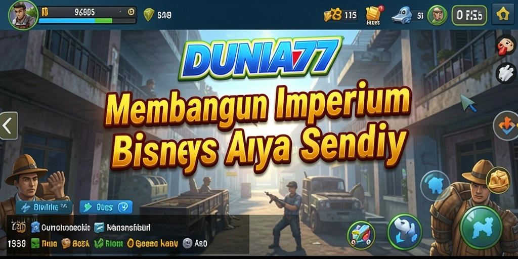 Screenshot gameplay DUNIA77 yang menunjukkan simulasi bisnis yang seru.
