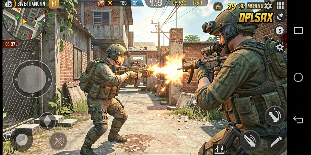 Screenshot gameplay FO8 menampilkan aksi tembak-menembak yang intens.