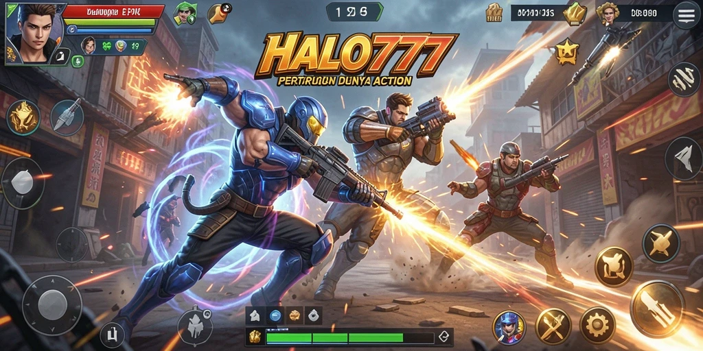 Tampilan aksi intens HALO777 dengan grafis menakjubkan.