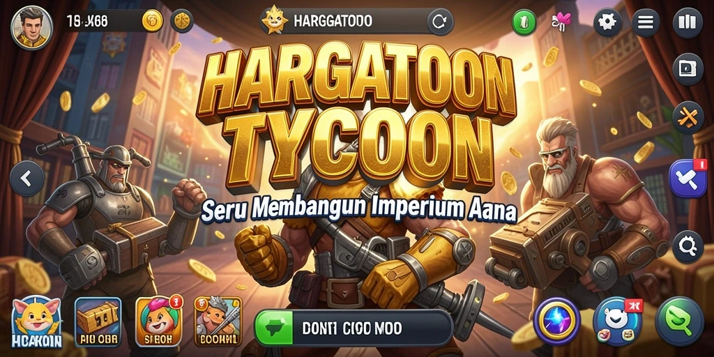 Tampilan gameplay HARGATOTO yang menarik dengan strategi Tycoon.