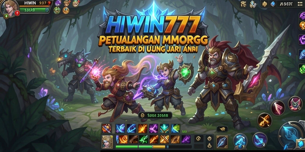 Tampilan aksi seru dalam gameplay HIWIN777 MMORPG.