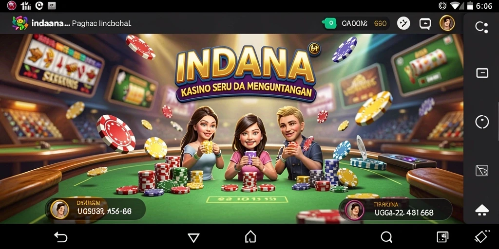 Tampilan gameplay Kasino seru di INDAAA dengan banyak pilihan permainan.