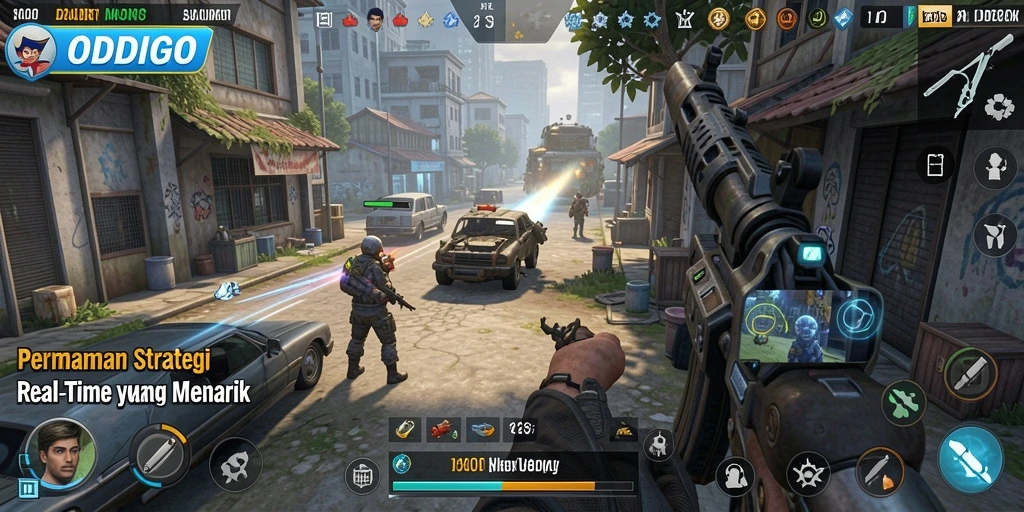 Tampilan menarik dari gameplay ODDIGO dengan berbagai strategi yang terlibat.