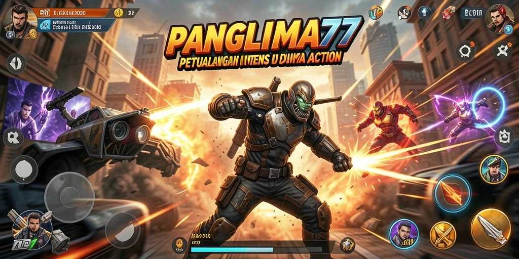 Tampilan gameplay seru dari PANGLIMA77 dengan pertarungan intens.