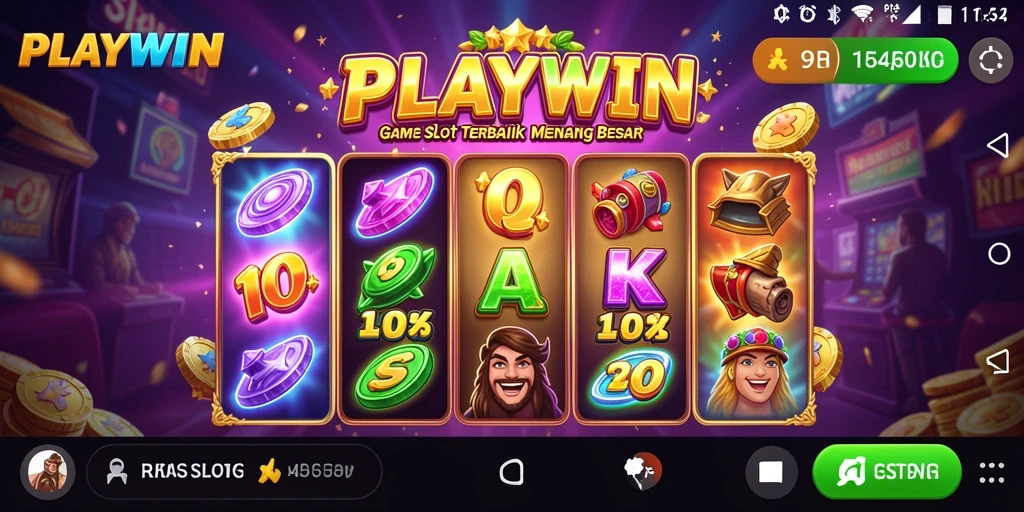 Screenshot gameplay <strong>PLAYWIN</strong> menampilkan serunya mesin slot yang memukau.