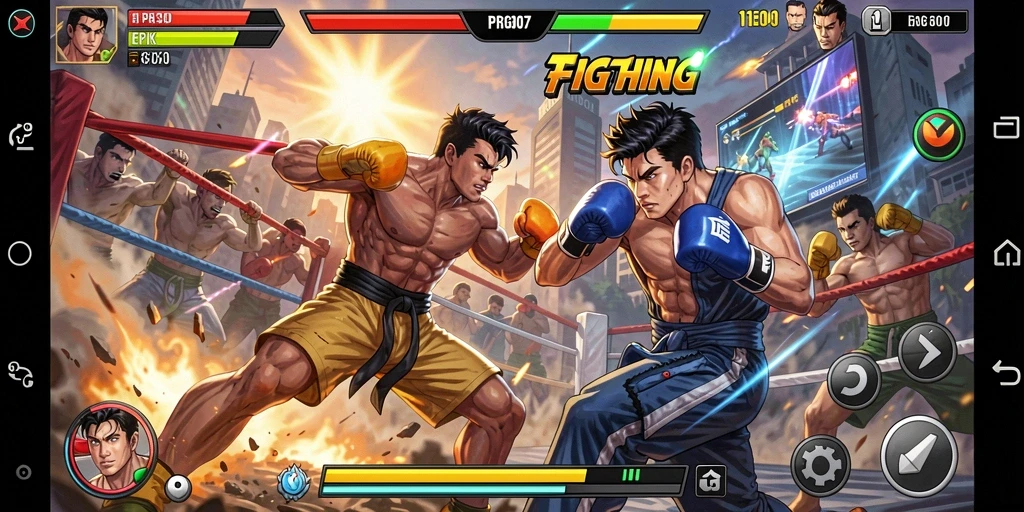 Tampilan gameplay PRG007 yang seru dan menegangkan dalam pertarungan Fighting.