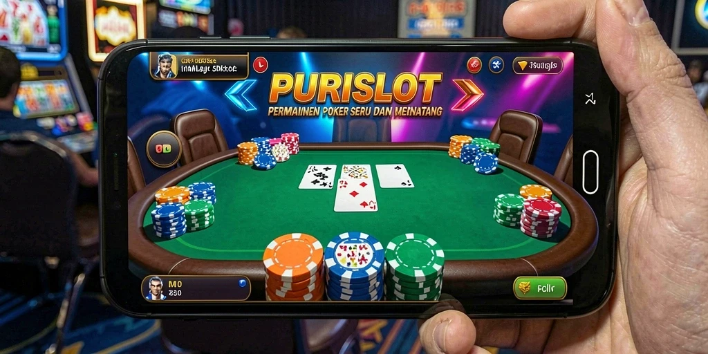 Tampilan gameplay Poker yang mendebarkan di PURISLOT.