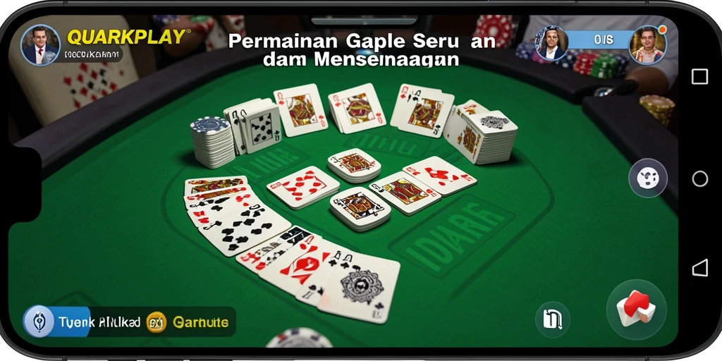 Tampilan permainan Gaple yang seru dalam QUARKPLAY.