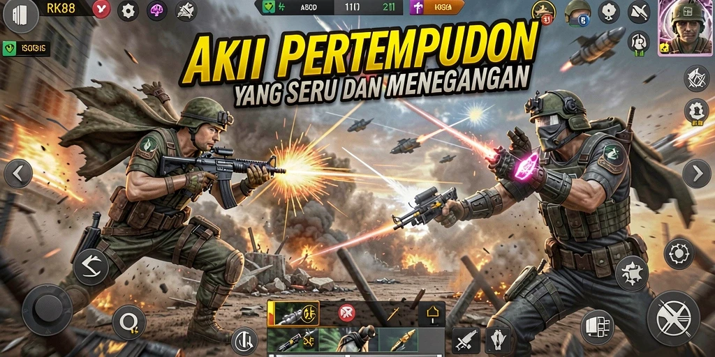 Tampilan gameplay menegangkan dari RK88 yang penuh aksi.