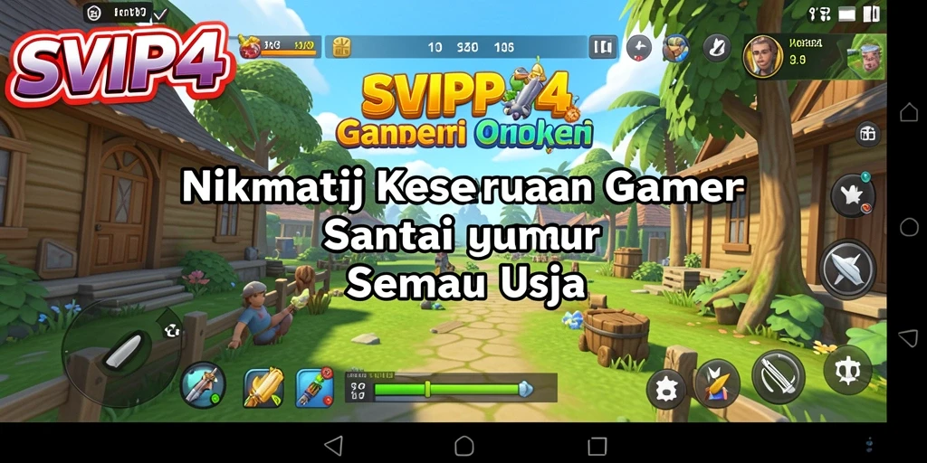 Tampilan gameplay SVIP4 yang ceria dan menghibur.