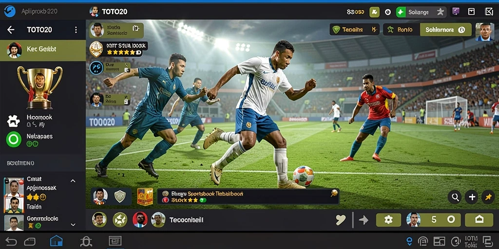 Screenshot utama TOTO20 dengan tampilan taruhan olahraga yang menarik.