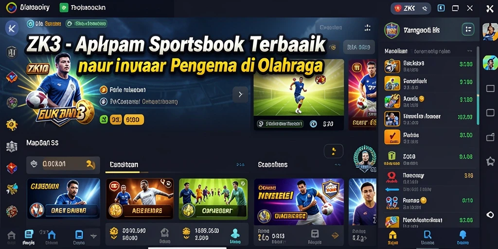 Screenshot permainan ZK3 menampilkan fitur taruhan olahraga yang menarik.